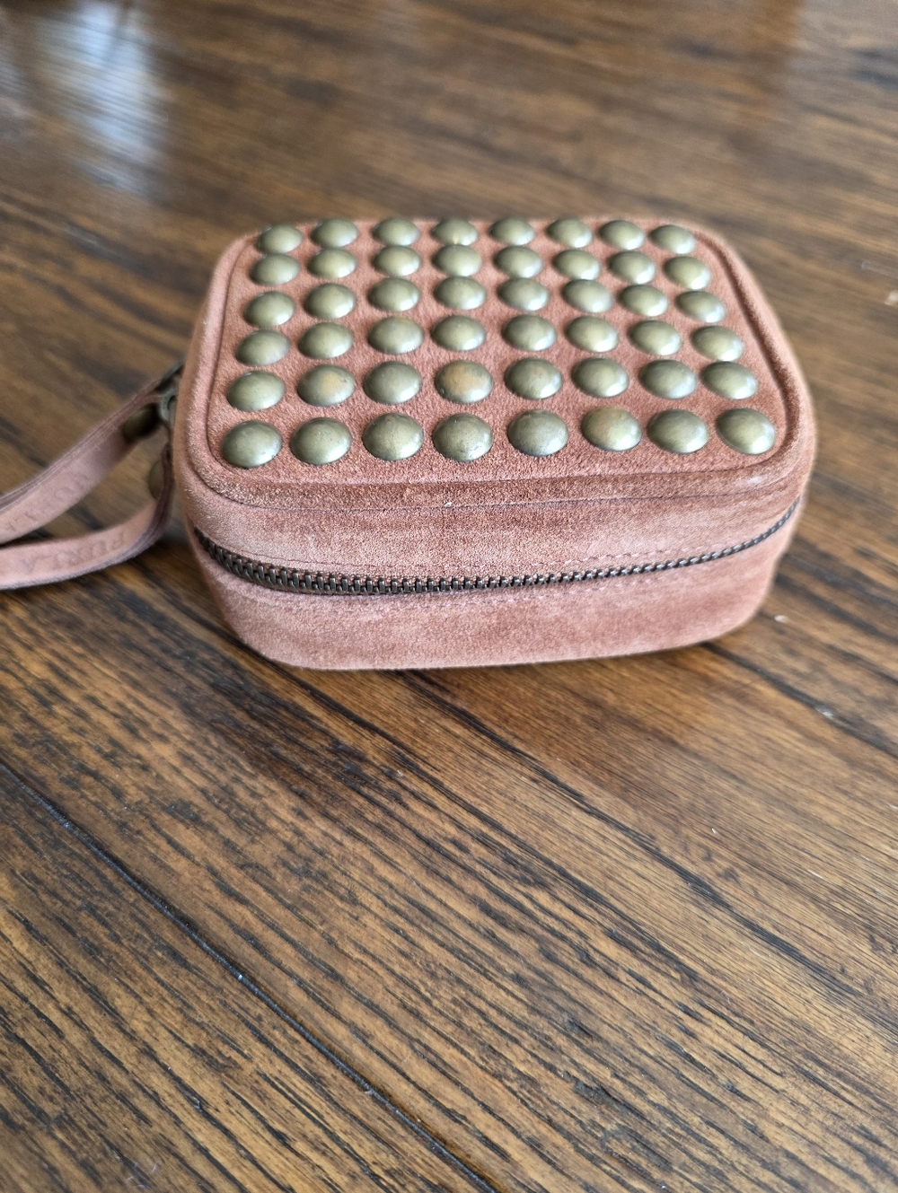 Furla Rust Suede Studded zippered Case